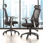 Semi-Directional Office Chair v Black Tecnoete - Gerlanda Viadurini