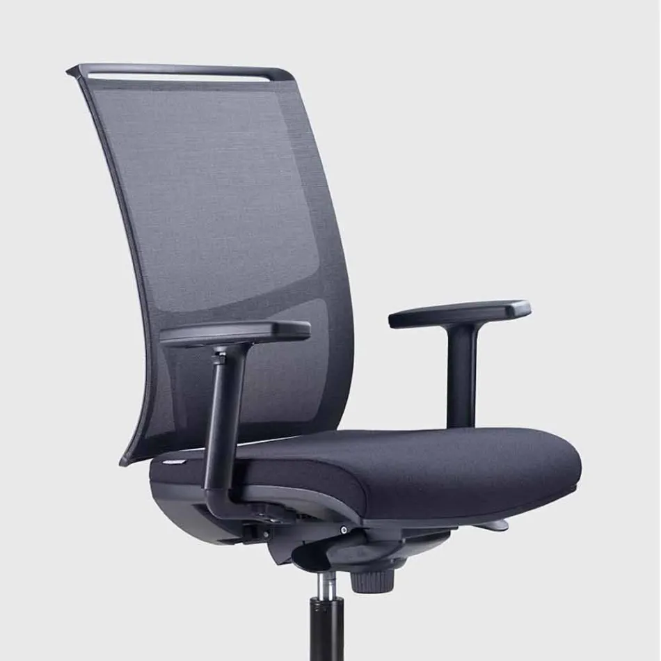 Semi-Directional Office Chair v Tecnorete a Black Fabric - Vespasiano Viadurini