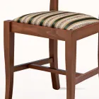 Dřevěná židle klasického designu a sedák z látky Made in Italy - Dorina Viadurini
