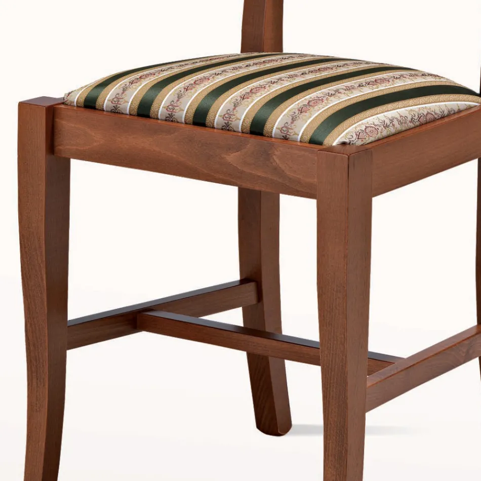 Dřevěná židle klasického designu a sedák z látky Made in Italy - Dorina Viadurini