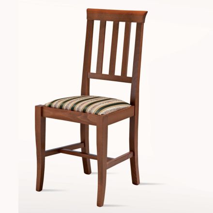 Dřevěná židle klasického designu a sedák z látky Made in Italy - Dorina Viadurini