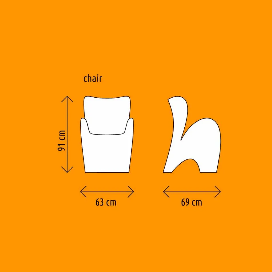 Designová židle pro interiér nebo exteriér z barevného plastu 2 kusy - Lily od Myyour Viadurini