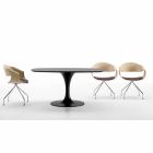 Designová židle z dubového nebo wengèského dřeva s italským luxusním polštářem - Rimmel Viadurini