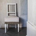 Designová kuchyňská židle v bílém lakovaném bukovém dřevě, Shirley 2 kusy