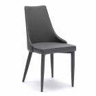 Židle moderní design čalouněný šedý kožený Carolina, 4 ks Viadurini