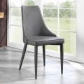 Židle moderní design čalouněný šedý kožený 4 ks Carolina