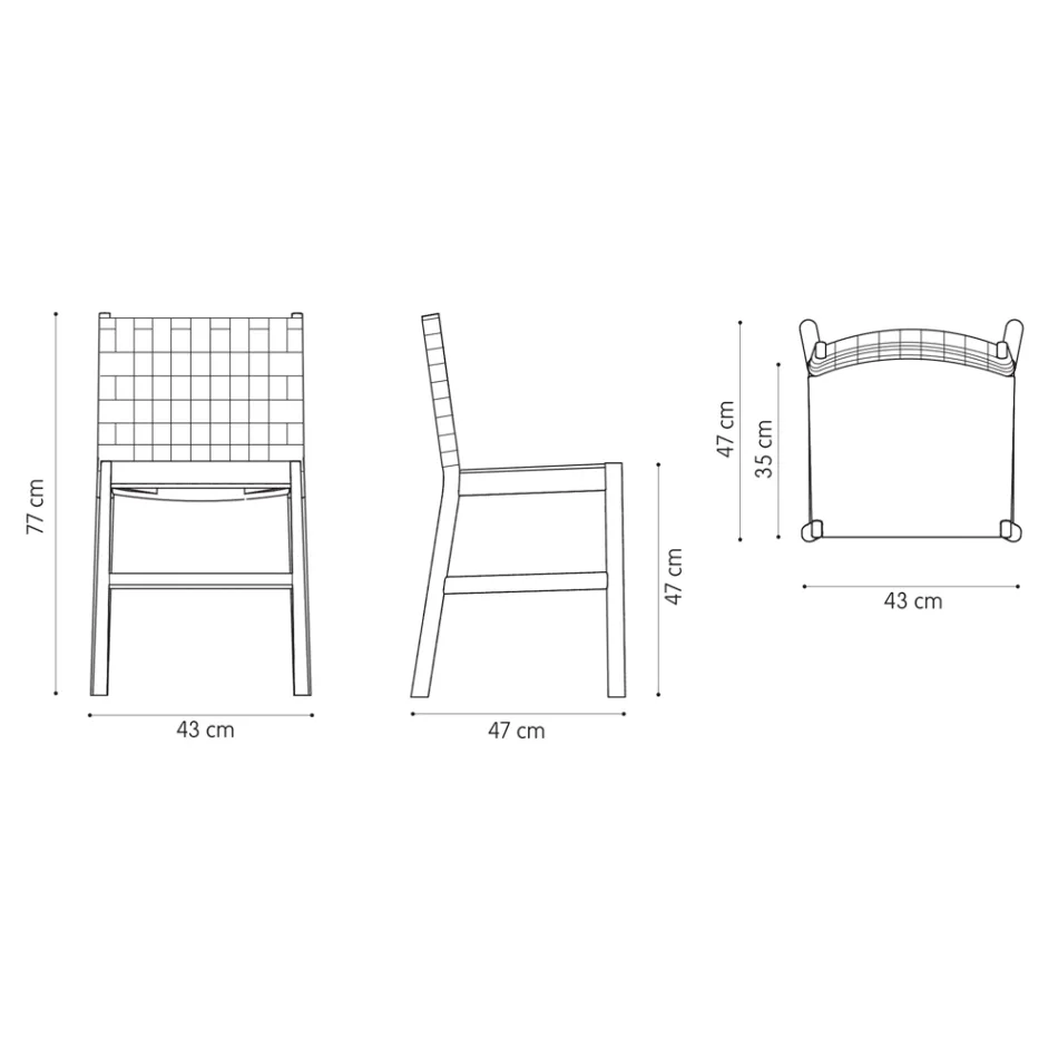 Vysoce kvalitní židle z bukového dřeva a kůže Made in Italy, 2 kusy - Nora Viadurini