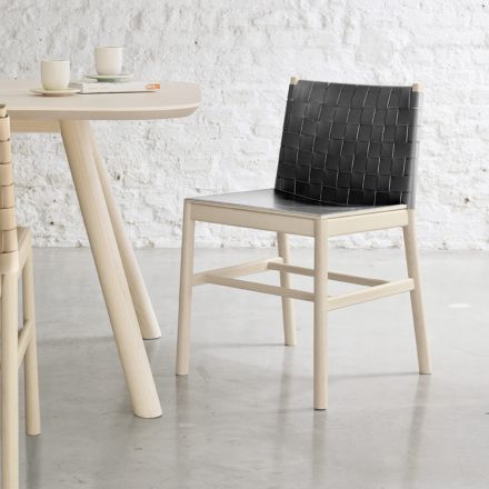 Vysoce kvalitní židle z bukového dřeva a kůže Made in Italy, 2 kusy - Nora Viadurini