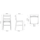 Vysoce kvalitní židle z masivního bukového dřeva Made in Italy, 2 kusy - Nora Viadurini