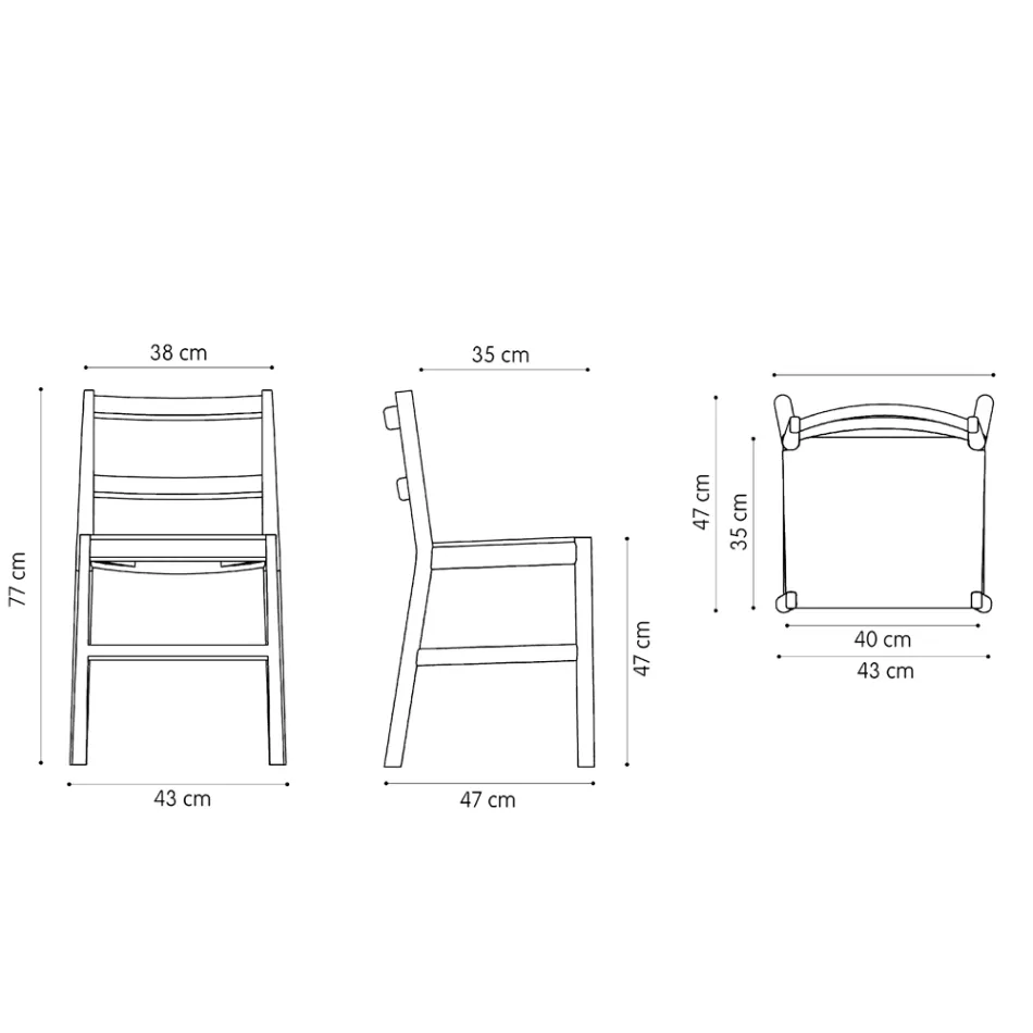 Vysoce kvalitní židle z masivního bukového dřeva Made in Italy, 2 kusy - Nora Viadurini