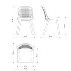 Vysoce kvalitní židle ze dřeva, kovu a lana Made in Italy, 2 kusy - Mandal Viadurini