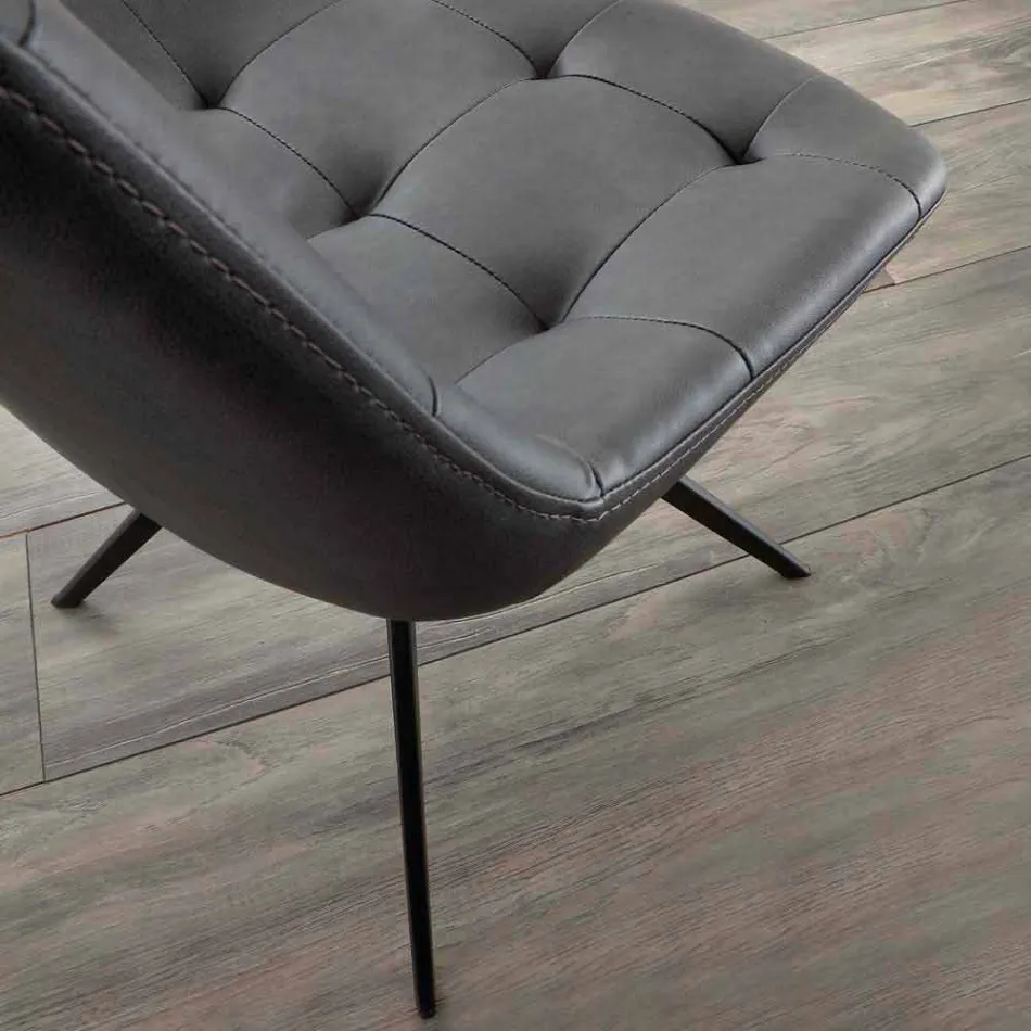 Čalouněné prošívané designové křeslo z látky nebo eko nabuk Venezia Viadurini