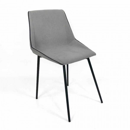 Designová židle z látky se čtvercovými nohami vyrobená v Itálii, 4 kusy - Oriella Viadurini