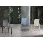 Elegantní moderní designová židle z barevné umělé kůže do obývacího pokoje - Grenger Viadurini