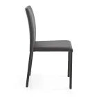 Elegantní moderní designová židle z barevné umělé kůže do obývacího pokoje - Grenger Viadurini