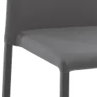 Elegantní moderní designová židle z barevné umělé kůže do obývacího pokoje - Grenger Viadurini