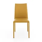 Elegantní moderní designová židle z barevné umělé kůže do obývacího pokoje - Grenger Viadurini