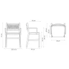 Luxusní židle s područkami z běleného buku a provazem Made in Italy - Nora Viadurini