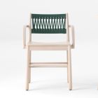Luxusní židle s područkami z běleného buku a provazem Made in Italy - Nora Viadurini