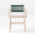 Luxusní židle s područkami z běleného buku a lana vyrobená v Itálii - Nora