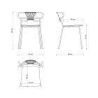 Luxusní stohovatelná židle z kovu a polyuretanu Made in Italy 2 kusy - Trosa Viadurini