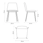 Luxusní kožená židle s kovovými nohami Made in Italy, 2 kusy - Molde Viadurini