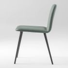 Luxusní kožená židle s kovovými nohami Made in Italy, 2 kusy - Molde Viadurini