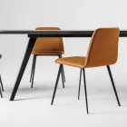 Luxusní kožená židle s kovovými nohami Made in Italy, 2 kusy - Molde Viadurini