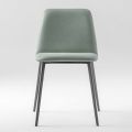 Luxusní kožená židle s kovovými nohami vyrobená v Itálii, 2 kusy - Molde