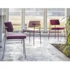 Luxusní látková židle s kovovou základnou Made in Italy, 2 kusy - Aljaška Viadurini