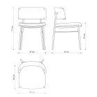 Luxusní látková židle s kovovou základnou Made in Italy, 2 kusy - Aljaška Viadurini