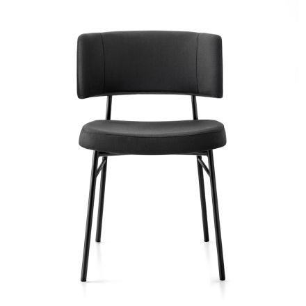 Luxusní látková židle s kovovou základnou Made in Italy, 2 kusy - Aljaška Viadurini