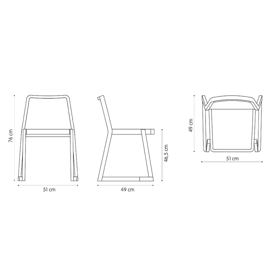 Kvalitní stohovatelná židle z bukového dřeva Made in Italy, 2 kusy - Lipsko Viadurini