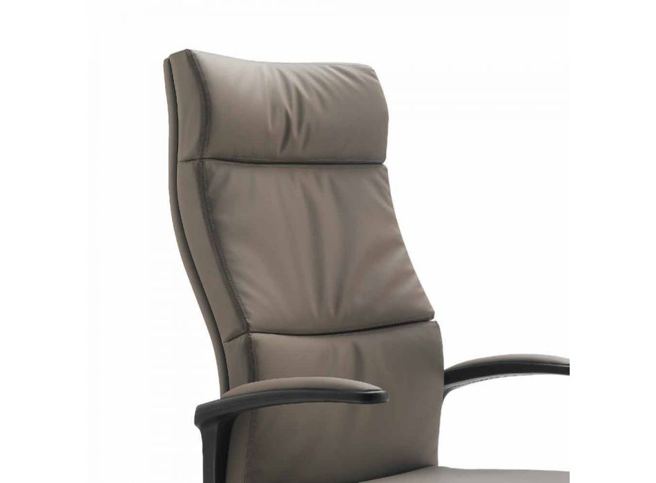 Směrová moderní design židle pravá hovězí kůže květ typ Edda Viadurini