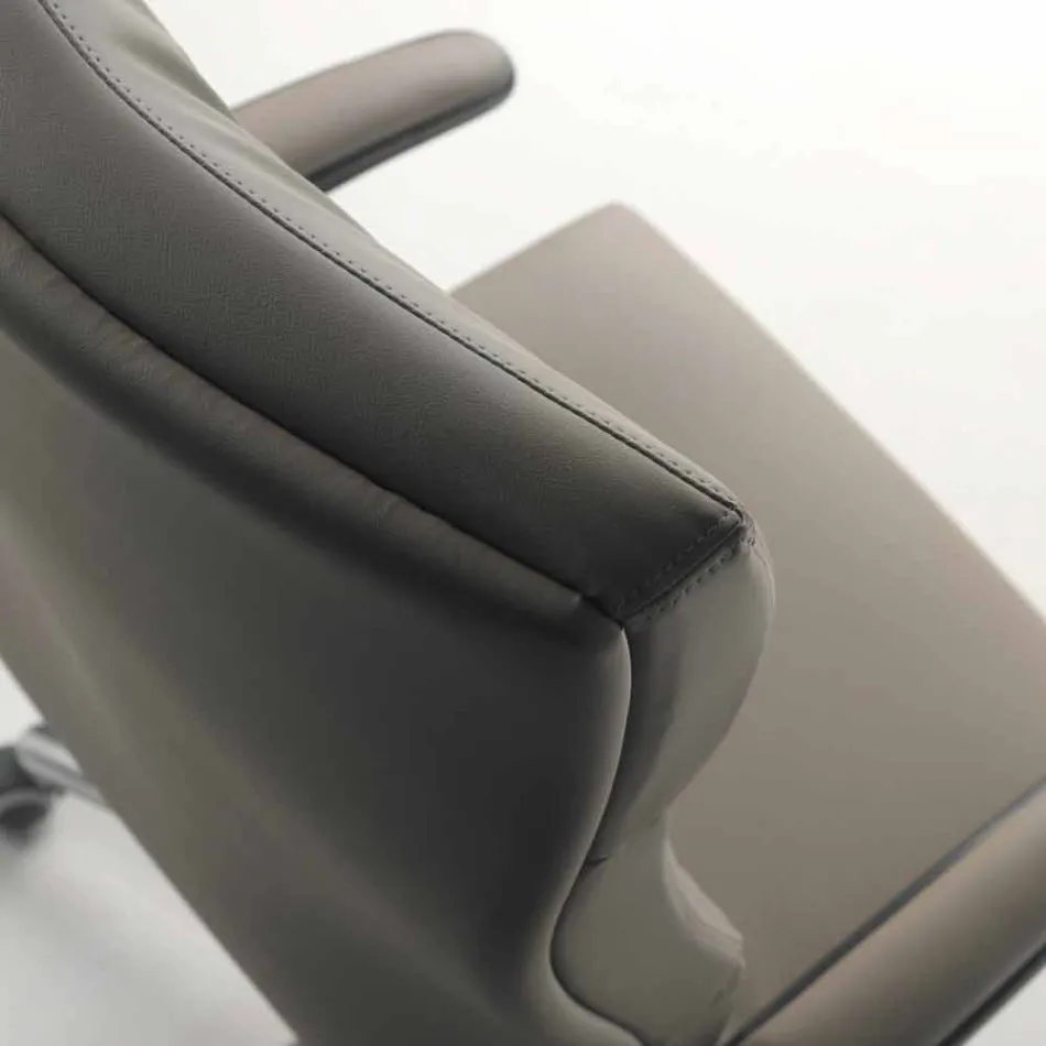 Moderní Edda Executive křeslo v kůži, made in Italy Viadurini