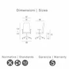 Moderní Edda Executive křeslo v kůži, made in Italy Viadurini