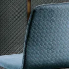 Elegantní židle moderního designu v barevném sametu a dřevě - Bizet Viadurini