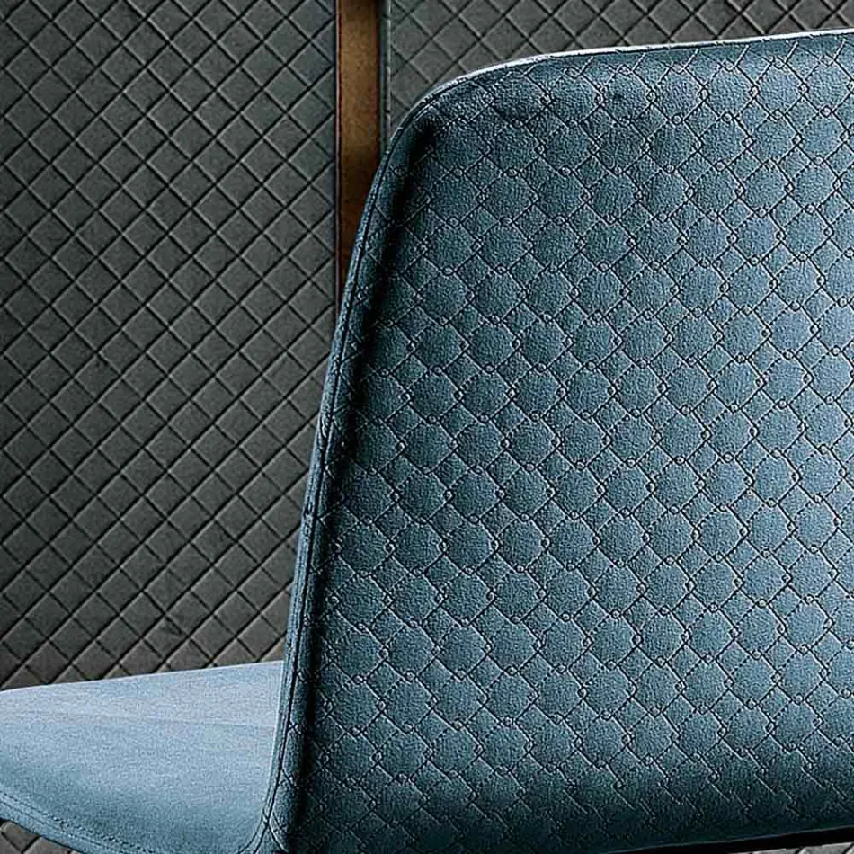 Elegantní židle moderního designu v barevném sametu a dřevě - Bizet Viadurini