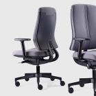Ergonomická moderní otočná kancelářská židle z černé žáruvzdorné tkaniny - Menaleo Viadurini