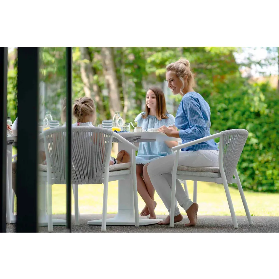 Venkovní židle s područkami Stohovatelný Čalouněný H 78cm - Smart by Varaschin Viadurini