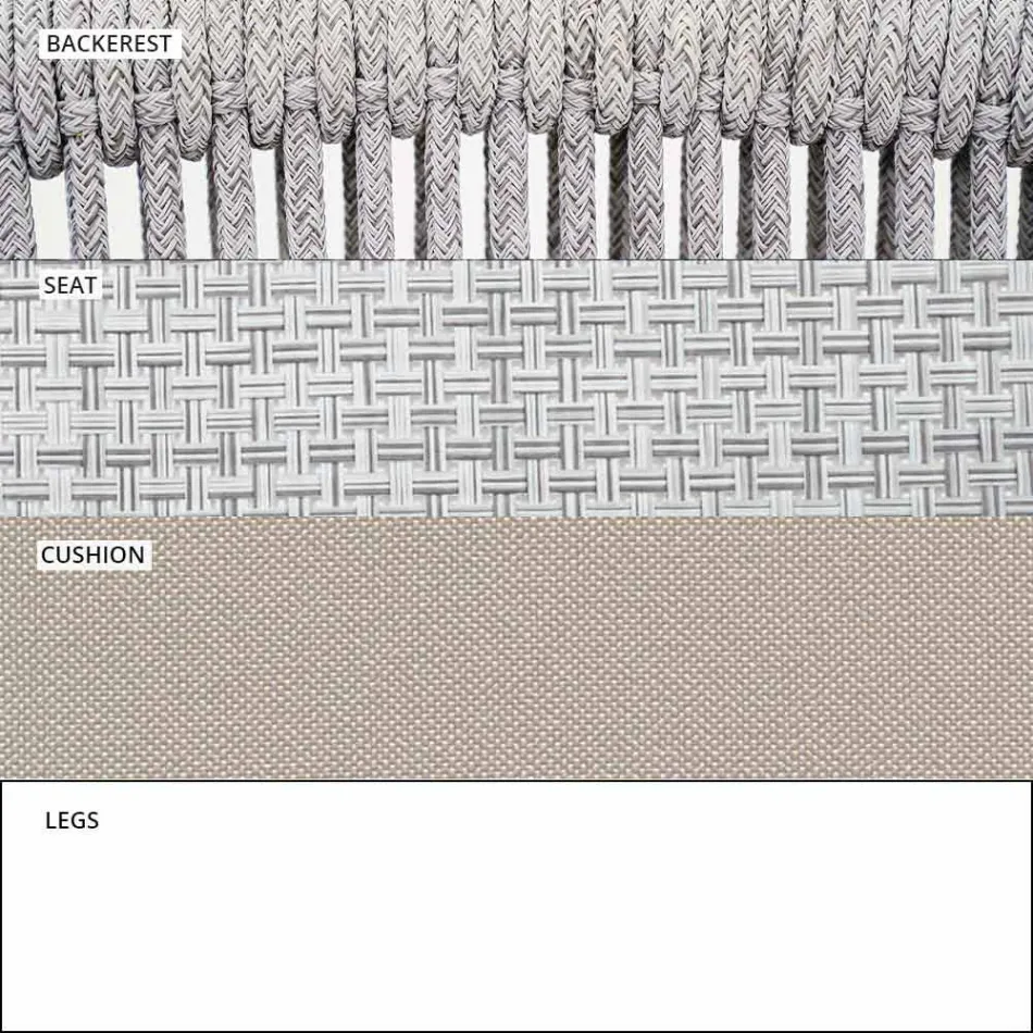 Venkovní židle s područkami Stohovatelný Čalouněný H 78cm - Smart by Varaschin Viadurini