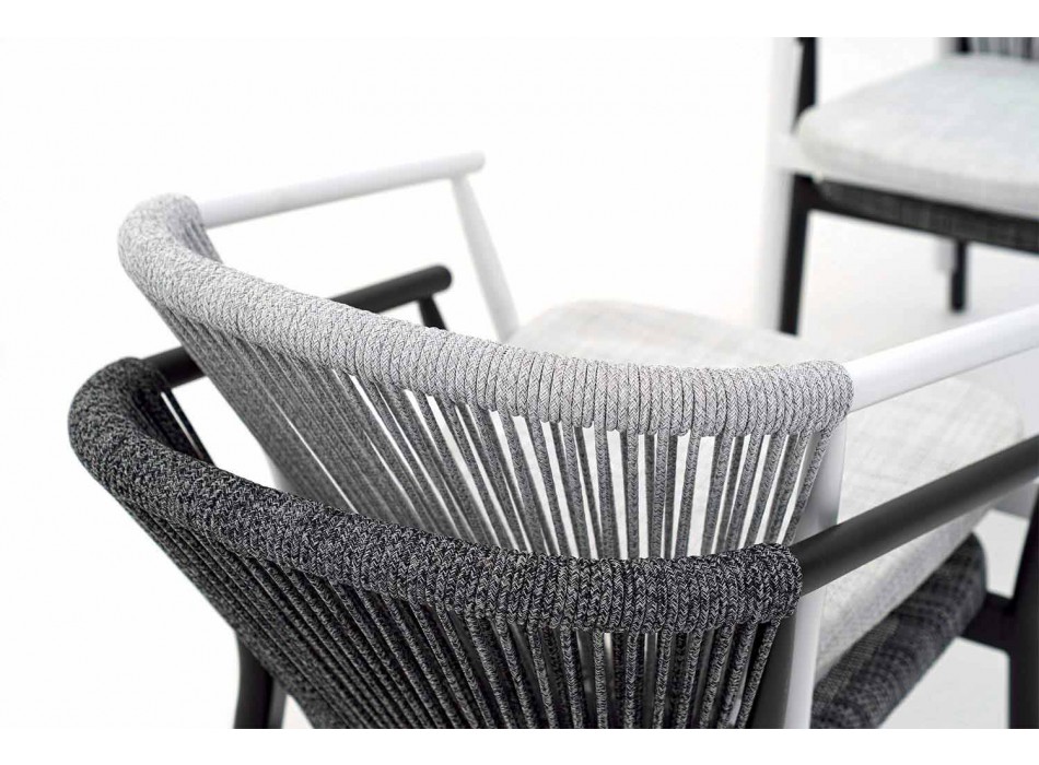 Stohovatelná venkovní židle s polstrovanými područkami H 73cm - Smart by Varaschin Viadurini