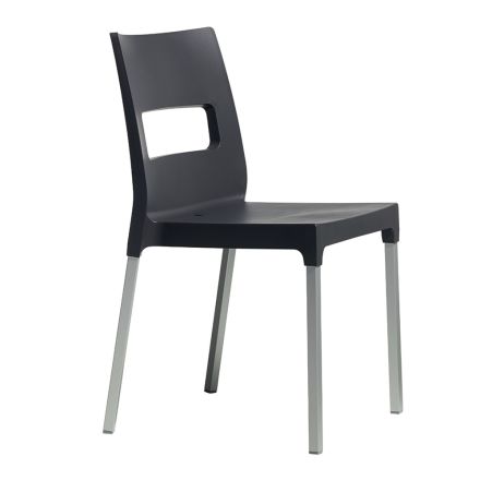 Zahradní židle z technopolymeru a hliníku Made in Italy 4 kusy – maximum Viadurini