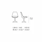 Otočná židle z lakovaného hliníku s koženým sedadlem Made in Italy - Cabiria Viadurini