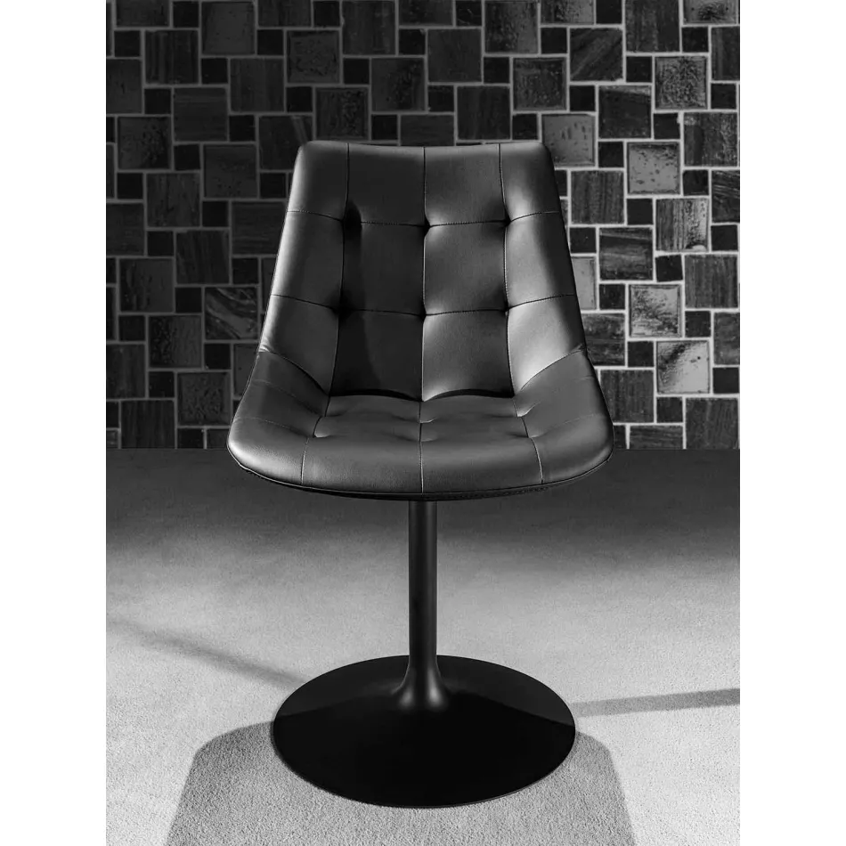 Otočná židle, sedák z ekokůže Capitonnè Processing - Aura Viadurini