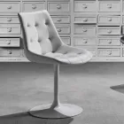 Otočná židle, sedák z ekokůže Capitonnè Processing - Aura Viadurini