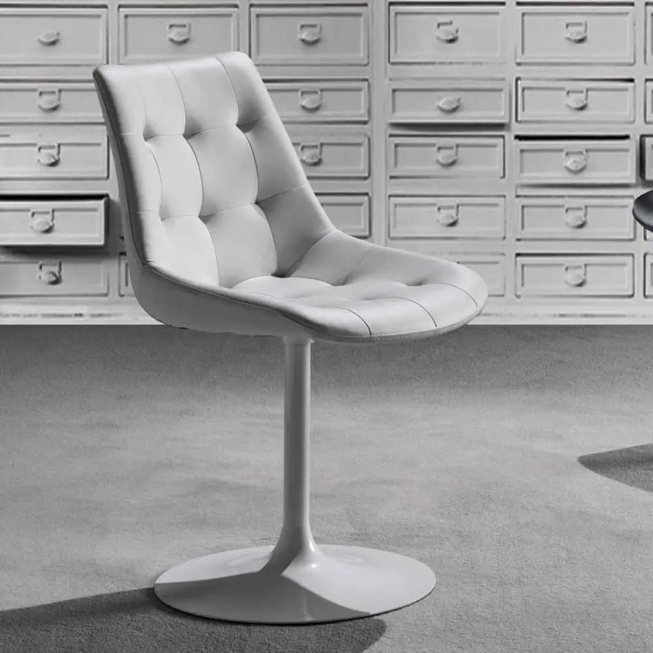 Otočná židle, sedák z ekokůže Capitonnè Processing - Aura Viadurini