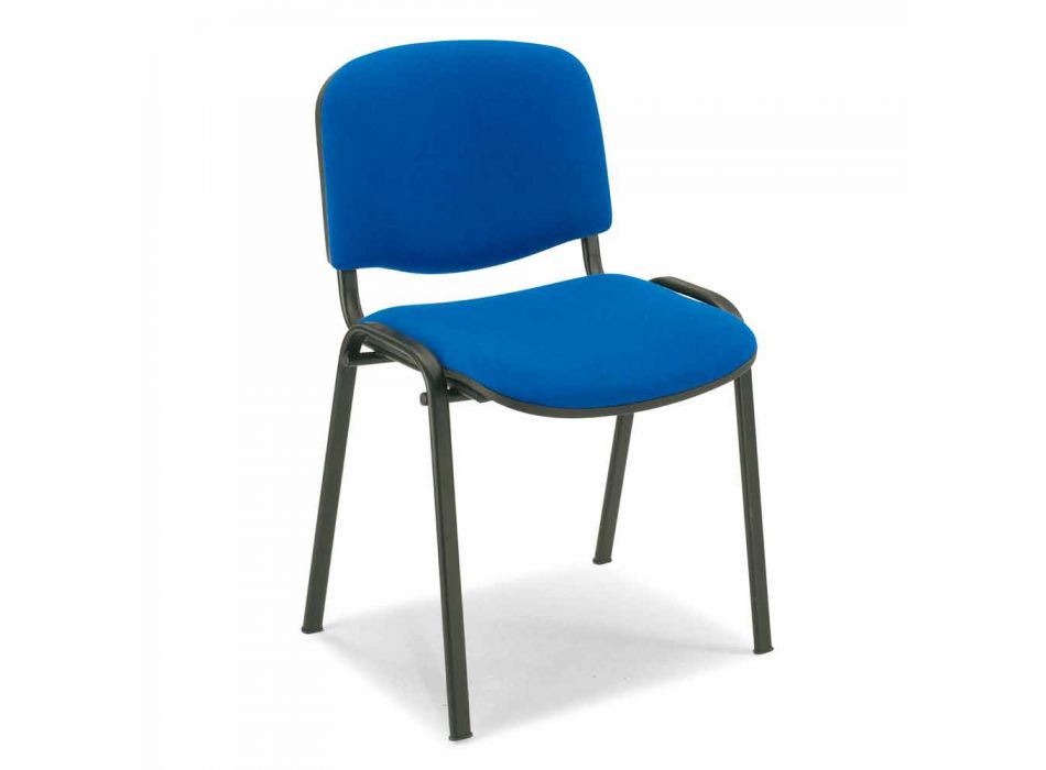 Polstrovaná židle pro čekárnu s moderní černou kovovou základnou - Carmela