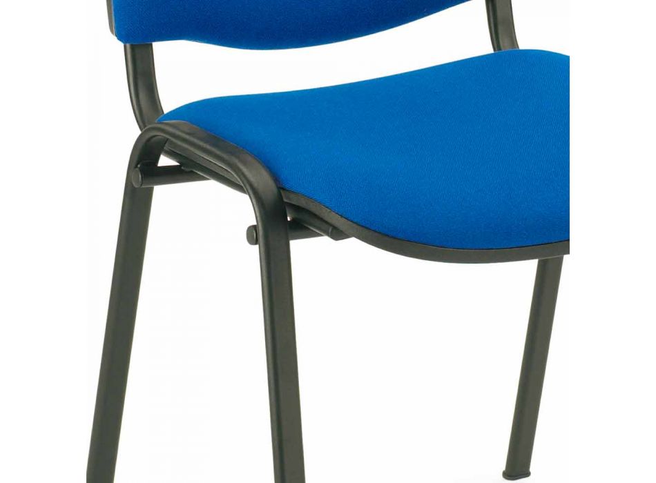 Polstrovaná židle pro čekárnu s moderní černou kovovou základnou - Carmela