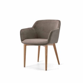 Čalouněná židle z jasanu a látkový nebo kožený sedák - Bardella